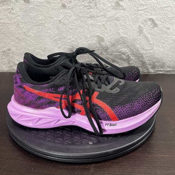 Asics Women's Dynablast 3 Womens Sz 8 Black/Purple/Red Alert Running Shoes - Picture 1 of 10